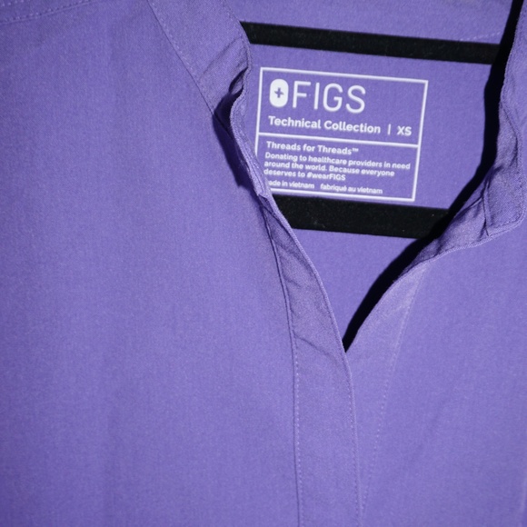 FIGS 2Pc Set Rafaela Purple Mandarin Collar Scrub Top XS and Zamora Jogger XS - Picture 2 of 14